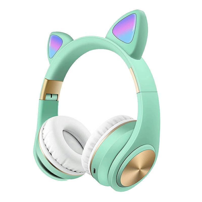 Casti wireless cu urechi de Pisica, bluetooth 5.0, Verde Menta, ATX-BBL3073